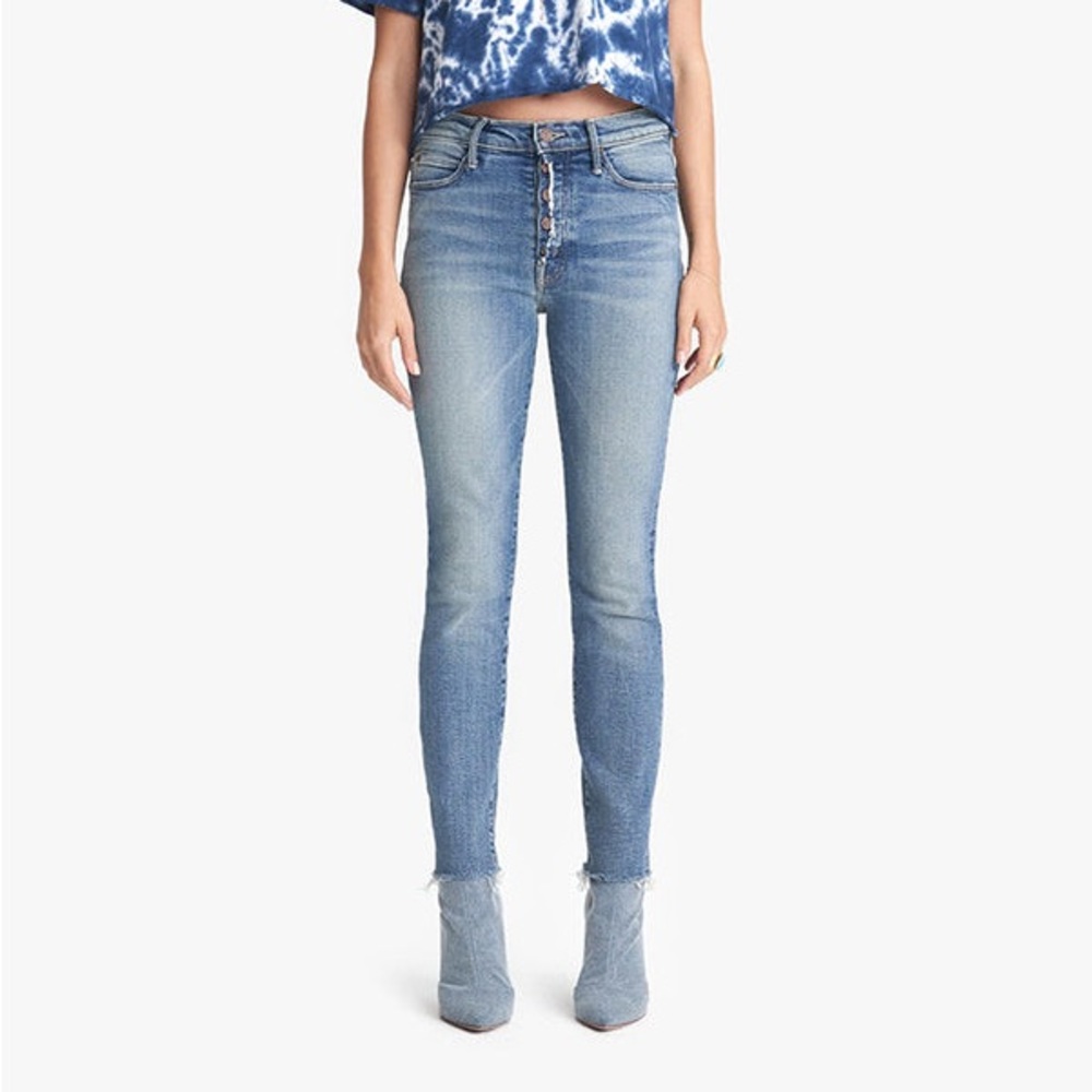 Mother Fly Cut The Stunner Ankle Fray Jeans Final Frontier
